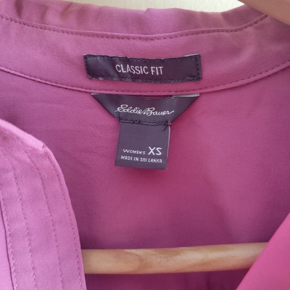 Eddie Bauer Classic Fit Pink Button Front Shirt Womens XS - Picture 2 of 4